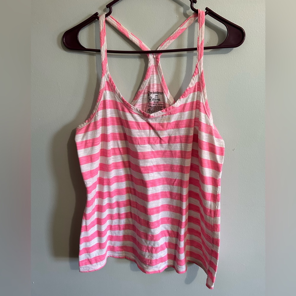 Pink and white striped cami